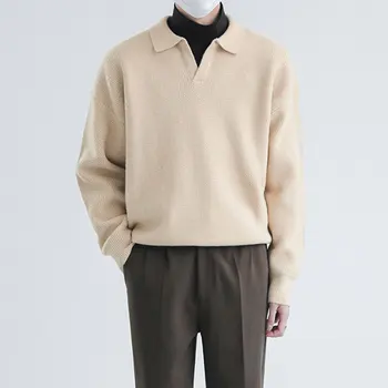 Demisezonnyj Модерен стил на Harajuku, приталенная майк, Без всекидневни Универсален плетива, пуловери с V-образно деколте и дълги ръкави
