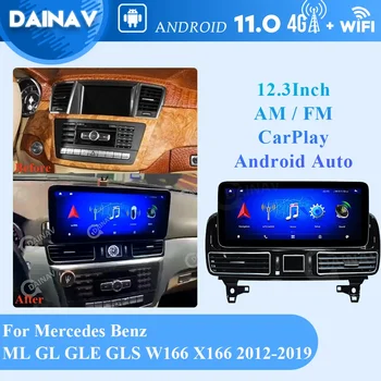 12,3-Инчов Радиото в автомобила на Android За Mercedes-Benz ML GL GLE GLS W166 X166 2012 2013-2019 GPS Навигация Мултимедиен Плеър Главното Устройство