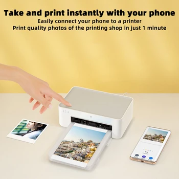 Mi Photo Printer 6-инчов автоматична филм с висока разделителна способност, многоразмерные лични снимки, интелигентен принтер, фото принтер за безжичен телефон