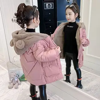Палта за момичета, яке, памучен връхни дрехи, ветровка 2023, очарователна, приятна зимни детски дрехи от плътно кадифе с високо качество
