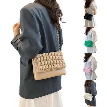 Стилна и здрава чанта през рамо от изкуствена кожа с дизайнерски веригата ще Покаже вашия вкус
