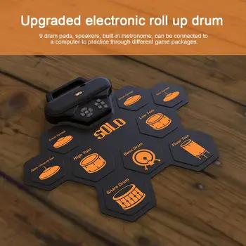 Електронни Барабанни Накладки Roll Up Drum Practice Pad Портативен Барабан Електрически Барабан С 2 Педали И 2 Барабанни Пръчки Празничен Подарък За Рожден Ден