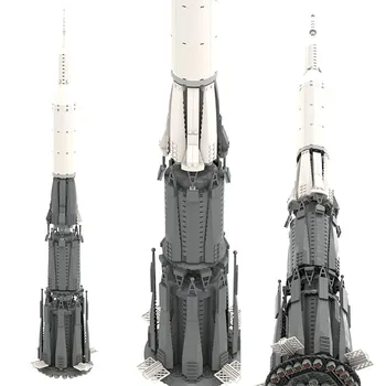 Съветският модел на ракета N1 Moon, строителни блокове, космическа станция, ракетата-спътник 1: 110, модел ракети N1, тухли, Играчки, подаръци за деца
