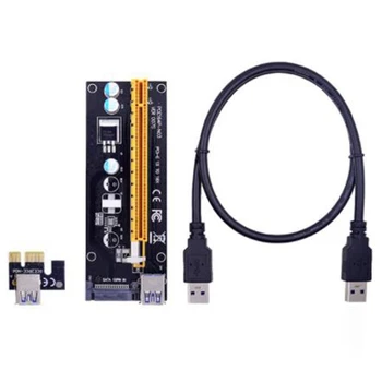 VER006 PCI-E Странично Card 006 PCIE От 1X До 16X Удължител 15Pin SATA Power 100 см 60 см USB 3.0 Кабел За Майнинга LTC ETH Миньор