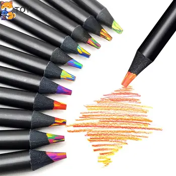 1бр 8 цвята Градиентные с преливащи се цветове моливи, цветни моливи, Цветни моливи за рисуване на художествени, colorization скици на Случаен принцип