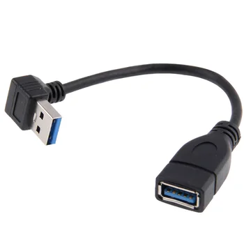 Удлинительный кабел CY USB 3.0 Type-A от мъжете към USB 3.0 Type-A от жените на 20 см 5 Gbit/s под ъгъл 90 градуса