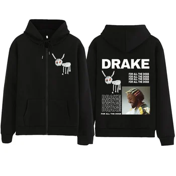 Hoody Drake for All The Dog с качулка с цип, пуловери в стил харадзюку, блузи, hoody за феновете на улицата дрехи, подарък унисекс