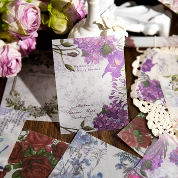 30 бр бележник за водене на записки Цветя рози е класически ретро цветен наръчник за писане на съобщения декоративен материал хартия 5 модели