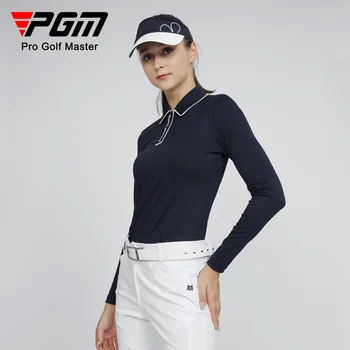 Жена дышащее слънцезащитно бельо за голф PGM, риза за голф, със защита от ултравиолетови лъчи, Блузи с дълъг ръкав, Спортни дрехи на открито, Ледена коприна готина риза