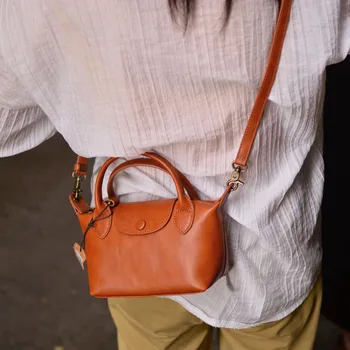 AETOO Реколта ежедневни дамски чанта за кнедлите, Нишевая чанта за крайградски пътувания, текстурирани чанта от телешка кожа, чанта през рамо