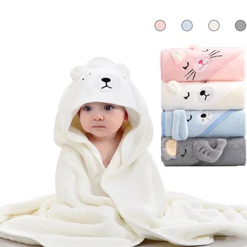 Хавлии С качулка за деца, халат за новородени, супер Меки кърпи за баня, одеяло, топло пеленание за бебета, момчета и момичета