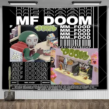 Певицата Mf Doom Madlib Madvillain Плакати Стенен Гоблен Забавен Мем Tapestrys Естетически Украса На Стаята Гоблени Домашни Знамена