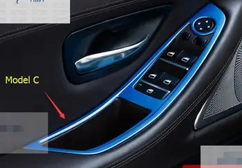 Панел бутон за включване стеклоподъемника от неръждаема стомана 4шт за BMW серия 5 F10 2011 - 2014