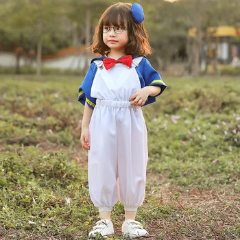 Детски костюм на Японския флот JK Моряк Duck, тениска, гащеризон, комплект шапки, детски костюм за ролеви игри на Хелоуин, cosplay-костюм