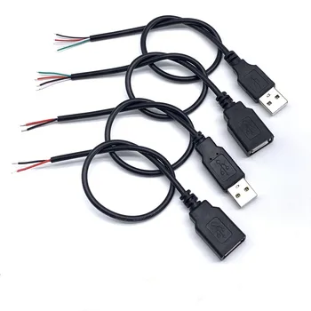 30 см. захранващият кабел 2-пинов USB 2.0 A, женски, мъжки, на 4-пинов конектор за свързване на кабели, зарядно устройство, кабел за удължаване на кабел за зареждане, ред 5 В собствените си ръце