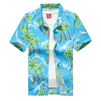 2024 Хавайски Мъжки Ризи С Къс Ръкав, Блузи Оверсайз, Лятна Плажна Риза, Свободна Ежедневни Плажно Облекло За Морския Сърфиране