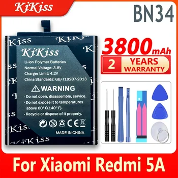 3800 ма BN34 Батерия за телефон Xiaomi Redmi 5A Батерия BN 34 BN-34 за Xiao Mi Redmi Hongmi 5A