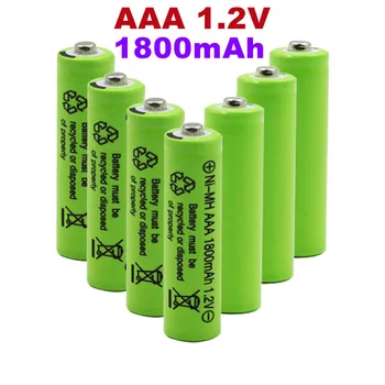 Безплатна Доставка100% Нова оригинална качествена акумулаторна батерия AAA 1800 ма 1.2 Ni-MH 3A