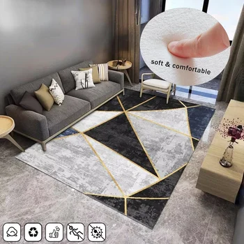 Геометрични килими в скандинавски стил, килими голям размер за всекидневна, малка странична подложка за краката на спалнята, мат журнального маса, нескользящий, моющийся