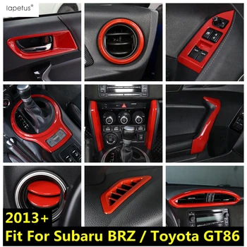 Червени Аксесоари За Subaru BRZ/Toyota GT86 2013-2021 Подлакътник на Врата на Планк Дръжка на Купата на Климатика Волана за Превключване на Предавките Панел Капак Тапицерия