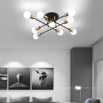 Полилей на молекулярно светодиоде Nordic Creative Personality Branch, просто модерна всекидневна, тавана лампа за спални, Студийни тела