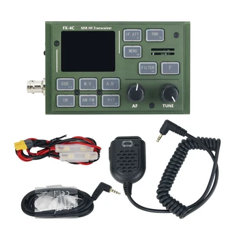 Зелен / Черен FX-4C СПТ KV-Предавателен 10 W 465 khz-50 Mhz Shortwave Радио с Вградена Звукова Карта и Кутия За носене