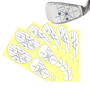 Шок лента за стикове за голф на Club Impact Stickers, Комплект от 5 листа шок лента за голф, етикети за голф, тиксо за голф, етикети за удара за