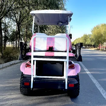 Търговия на едро с класически луксозен 4-местната електрическа количка за голф, направен по поръчка на законна улицата оф-роуд литиева батерия, с панел за слънчева енергия