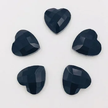 20 бр/опаковане. черни кристали във формата на сърце с фиксирана облегалка, добро качество, фабрика за продажба на кристали