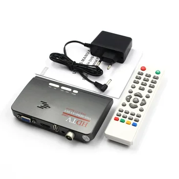 DVB-T, DVB-T2 Тунер TV Приемник DVB T/T2 TV Box VGA AV CVBS 1080P HDMI-съвместим Цифров HD Сателитен с Дистанционно управление за LCD-CRT-телевизор