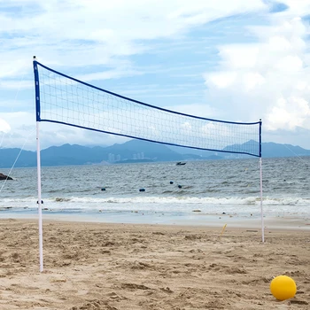 НОВАТА мрежа за бадминтон, външна преносим волейболна мрежа, регулируеми сгъваема с шестия-стойка за игрища на плажа и в парка