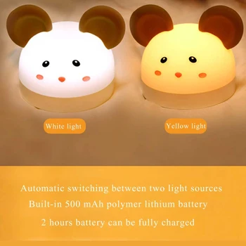 Мишка Силикон нощно alarm clock със Сладко Заспал ночником Нощни Образователни Електронни дигитални часовници