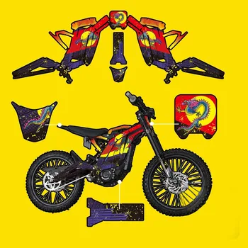 За SUR-RON Light Bee S & Light Bee X Аксесоари за мотоциклети с висока проходимост, 3 мм, Стикер за корпуса, пълен комплект, Порцелан Дракон, черни етикети
