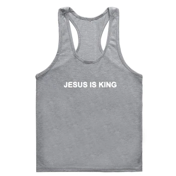 исус-царя с писмото принтом, нова памучен забавно спортно облекло за фитнес зала, мъжки дамски къса мъжка лятна риза, с кръгло деколте, мъжки луксозно спортно облекло