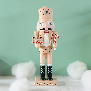25 см Коледен Лешникотрошачката Дървен Войник Куклен Човечето човече Дядо Коледа Кукла Творчески Украшение Детски Фестивал Подарък Начало Декор