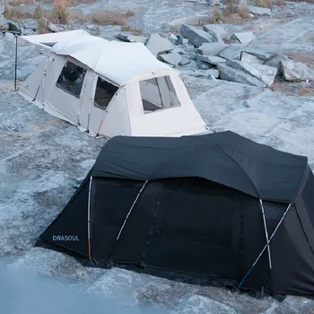 Туннельная палатка за 10 човека за нощуване на открито, едностаен, двустаен, алуминиева палатка за къмпинг, непромокаемая преносим палатка
