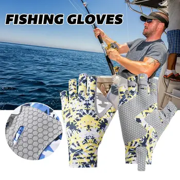Риболовни принадлежности Высокоэластичные ръкавици за риболов, защитени от uv, за защита от слънце, износоустойчиви, сверхмягкие за нощуване на открито