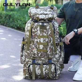 Oulylan водоустойчив случайни раница с голям капацитет на пълнене и 85 л, градинска камуфляжная спортна туристическа чанта