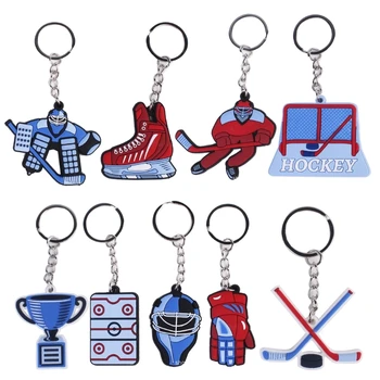 Модерен ключодържател за хокей на лед хокей, чанта-чар, cartoony титуляр за ключовете от колата, декорации за чанти