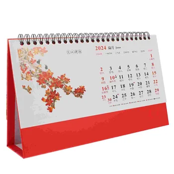 Обърнат месечен календар календар на 2024 година Навити календар Декор настолен календар за вашия домашен офис