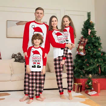 2023 Коледна пижама, един и същ дрехи за семейството, Семейни Коледни пижамные комплекти, пижами за мама и деца с мультяшными татковци и синове