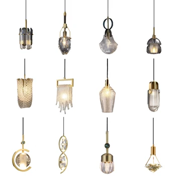 Колекция led осветителни тела в стил ар-деко, колекция от кристал, висящи лампи, Полилеи, Полилей, висящ лампа Lampen за коридор, антре