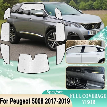Слънчеви Очила С Пълно Покритие За Peugeot 5008 P87 Mk2 2017 2018 2019 Пълен Съраунд Предното Стъкло Козирка На Страничните Прозорци Shaby Автомобилни Аксесоари