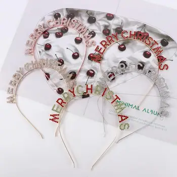 Коледен подарък, Писмо от сплав, Коледна панделка за коса в Корейски стил, женски накити, Короната от планински Кристал, Превръзка на Главата весела Коледа