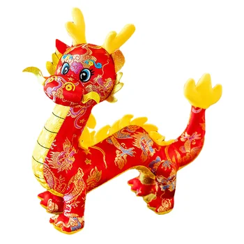 Китайската нова година на Дракона Декор Плюшен Мультяшная играчка Дракон Пълнени Дракон Украса Коледен подарък Офис Украса за дома