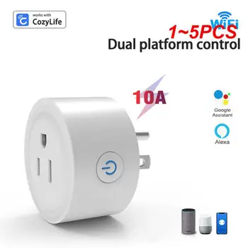 1 ~ 5ШТ Sasha Smart Socket wifi UK Plug реализира интелигентен достъп до цялата дома си с помощта на Транспортен портал контрол Home Алекса