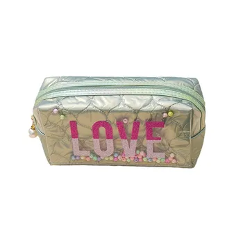 Нова косметичка Love, хубаво водоустойчива чанта за пране, преносима чанта за съхранение с голям капацитет