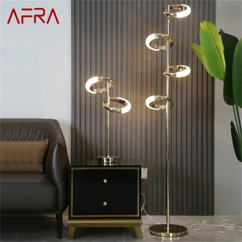 Креативен под лампа AFRA Nordic с модерни led кръгла форма, пръстени, декоративни, за дома, хол, спалня