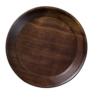 Дървена чиния кръгла сервировочный тава, ястие от черно орехово дърво, Десертно плато с плодове
