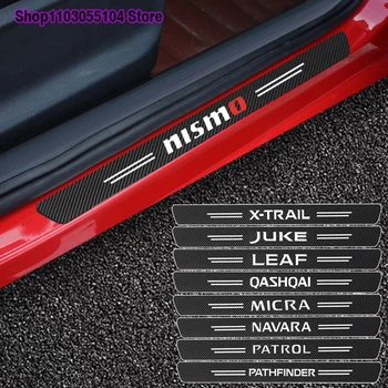 4шт Стикер На Прага на Колата е От Въглеродни Влакна За Nissan 370Z Leaf Patrol Juke Micra Nismo X Trail, Pathfinder Qashqai Navara